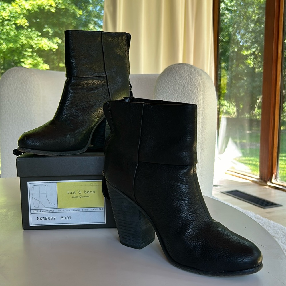 Rag & Bone Newbury Boot black leather 39.5 9.5